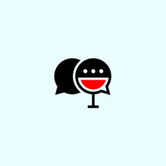 abstract wine logo. chat icon