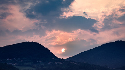sunset in the mountains