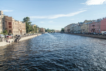 Naklejka na ściany i meble Fontanka River cityscape