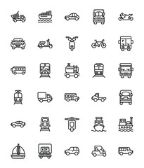 Transportation Line Vector Icons