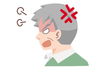 シニア男性の横顔のイラスト素材