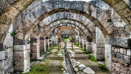 Ruins of Agora, archaeological site in Izmir, Turkey