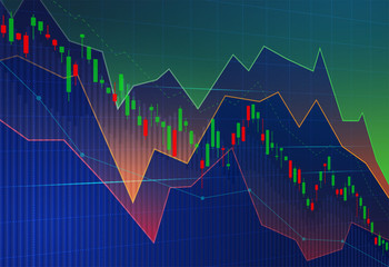 Financial stock market graph on stock market investment trading.