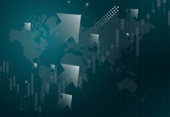 Fototapeta premium Financial stock market graph on stock market investment trading.