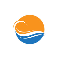 Water wave logo icon illustration