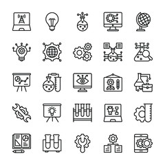 Stem Elements Line Vector Icons 