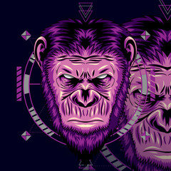 Apes kong monkey icon head