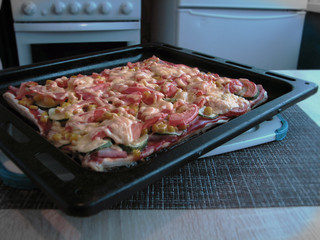 Ingredients for making pizza