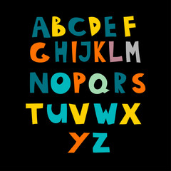 Cartoon Comic Doodle Font Alphabet in Vector