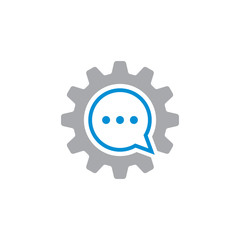 Obraz premium Gear And Chat Logo , Industrial Logo