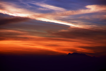 Silueta volcán Iztaccíhuatl