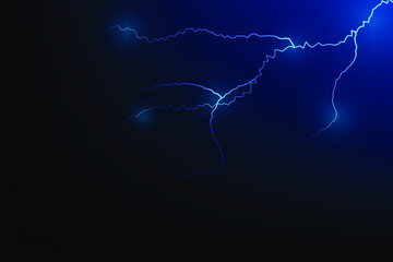 Vector of lightning and thunder luminous effect