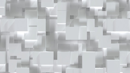 Abstract white cube block on random level surface. Minimalism concept. 3D illustration rendering