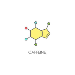 caffeine molecular structure. Good morning chemical formula. Coffee, inspiration, motivation symbol.