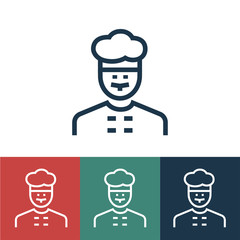 Linear vector icon with cook