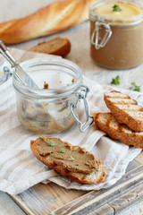 Making sandwiches with homemade pate