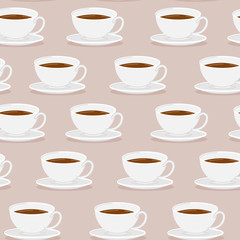 cups of coffee pattern background vector illustration cartoon flat design modern style 