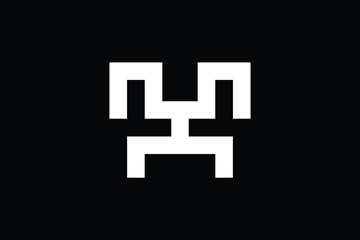 MH letter logo design on luxury background. HM monogram initials letter logo concept. MH icon design. HM elegant and Professional letter icon design on black background. MH HM