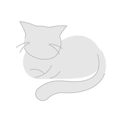 White cat on white background vector illustration cartoon flat 