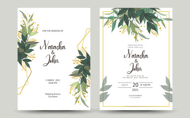 set of wedding invitation card
