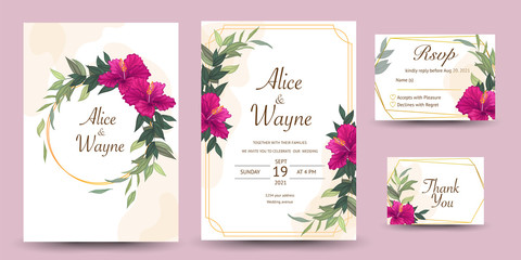 Fototapeta na wymiar set of wedding invitation card