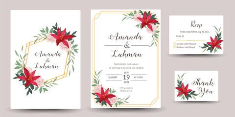 Fototapeta na wymiar set of wedding invitation card