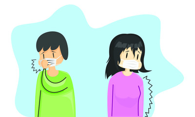 illustration of people doing social distancing