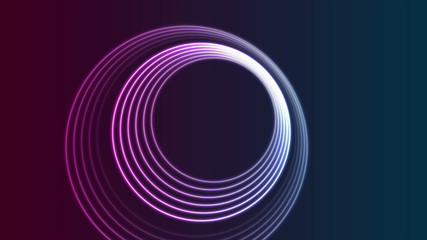 Colorful neon glowing circles abstract background