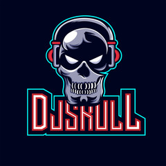 skull DJ logo design eport for gaming and eport logos