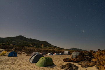 Panoramic view of seaside in north beach in,Tunisia, North Africa.