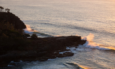 Obraz premium Early morning fishing, Noosa National Park