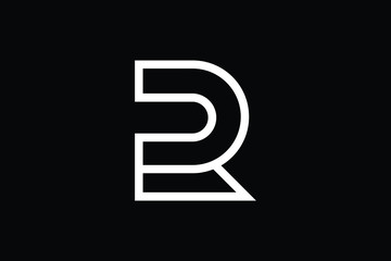 R letter logo design on luxury background. RR monogram initials letter logo concept. RD icon design. DR elegant and Professional letter icon design on black background. R RR RD DR