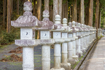 Lamps in the Koyasan, Mount Koya, Japan