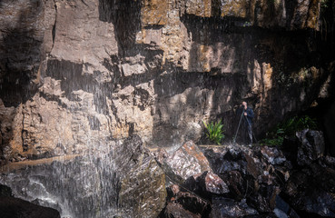 Photographer at Blackfella Waterfall, Springbrook National Park
