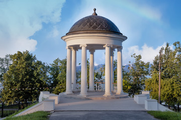 Ostrovsky Arbor on the city embankment. Kostroma, Russia