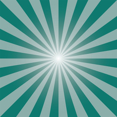 Green sunburst recto backdrop. Pine green rectangular background. Strips vector illustration. Deep green sunbeam background design for various purposes.