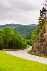 Road through mountains in Norway
