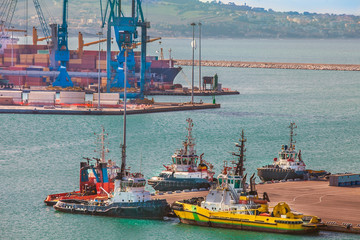 The cargo port in Ancona Marche region Italy
