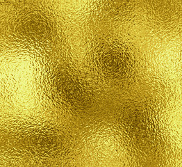 Gold or copper foil texture background. Golden glossy surface backdrop. Vector realistic shiny metal gradient