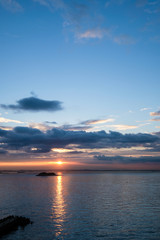 Naklejka na ściany i meble 千葉県富津岬の展望台からの夕日
