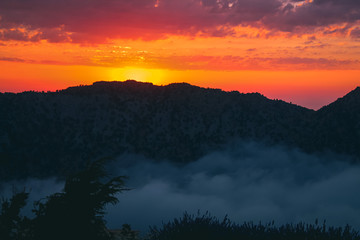 sunset in the mountains