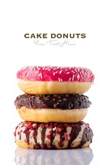 Cake donuts on white background