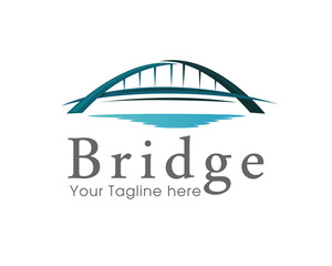abstract Bridge drawing art logo design template