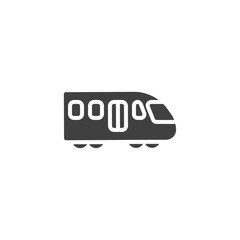 High speed train vector icon. filled flat sign for mobile concept and web design. Train glyph icon. Symbol, logo illustration. Vector graphics