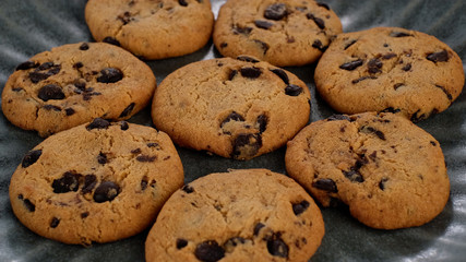 cookie with chocolate close up