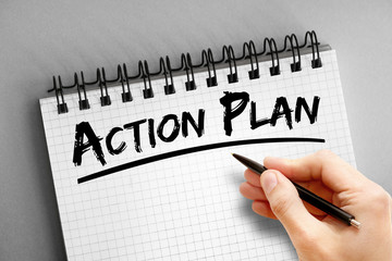 Text note - Action Plan, business concept on notepad