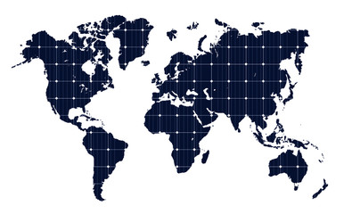 map of the world solar cells