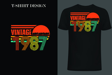 vintage 1987 t-shirt design. retro style vintage t-shirt design