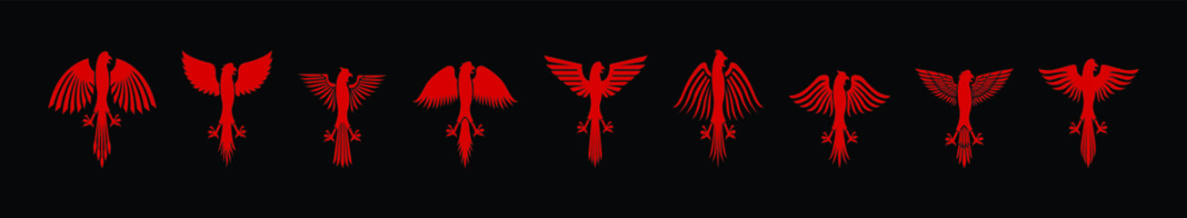 Eagle icon logo design vector template on black background