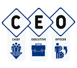 CEO  - chief executive officer. acronym business concept. vector illustration concept with keywords and icons. lettering illustration with icons for web banner, flyer, landing page